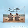 Eternal Beach Landscape Couple Sitting Personalized Rectangle Acrylic Block Plaque, Heartfelt Gift For Couple, For Him, For Her, Boyfriend, Girlfriend, Husband, Wife