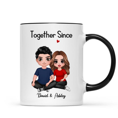 Embracing Doll Couple Sitting Valentine¡®s Anniversary Gift For Him Gift For Her Personalized Mug