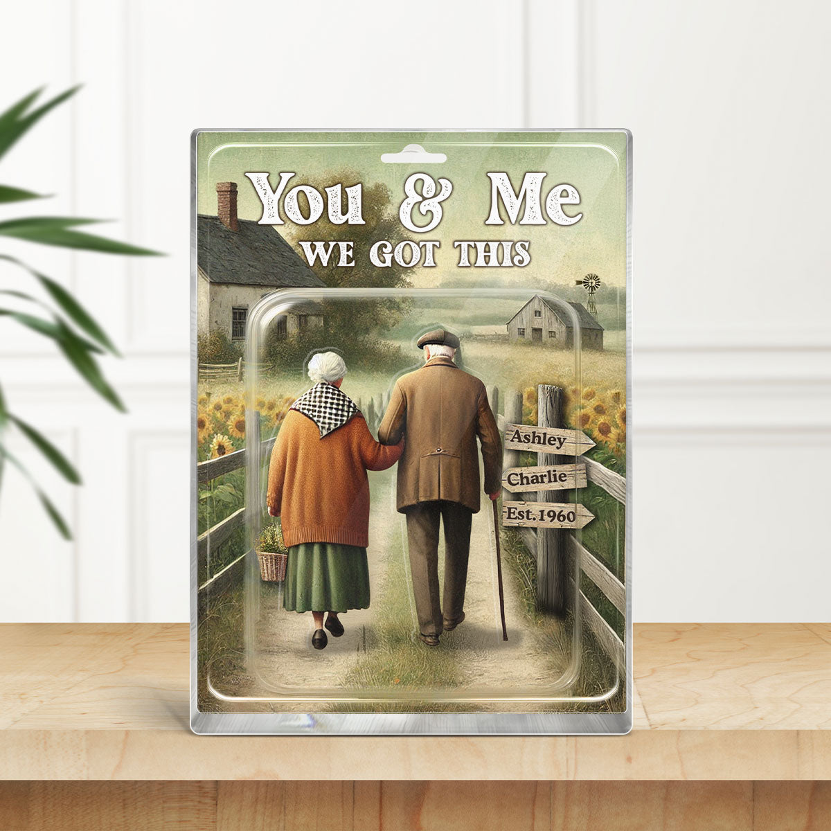Eternal Love Couple Growing Old Together Toy Box Figures Style Personalized Acrylic Block Plaque